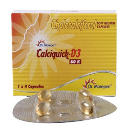 Calciquick D3 60K Capsule from Dr. Morepen for Bone, Joint and Muscle Care | Pack of 4 Capsules