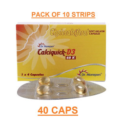 Calciquick D3 60K Capsule from Dr. Morepen for Bone, Joint and Muscle Care | Pack of 40 Capsules