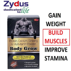 Zydus Body Grow | Weight Gainer Powder Protein, Calcium & Multivitamin Mass Gainer Powder | Build Muscles Body, Improves Stamina (300g) Chocolate Flavor | Energy Protin Gym Abs Thick
