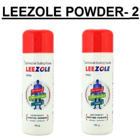 Leezole Clotrimazole Dusting Powder (100gm each) | A Candid Powder that Abzorb Sweat - Pack of 2 Leezole Clotrimazole Dusting Powder (100gm each) | A Candid Powder that Abzorb Sweat - Pack of 2
