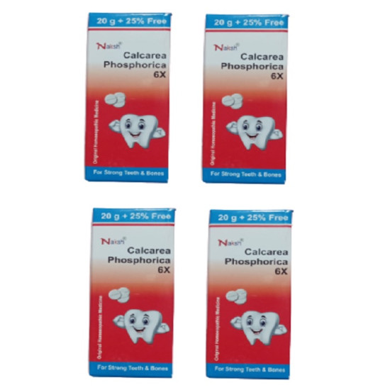 Naksh Calcarea Phos 6x - Calcium Teething Tablets - PACK OF 4