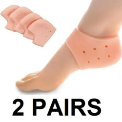 Half Heel Socks | Anti Crack Silicon Gel Heel And Foot Protector | Moisturizing Socks for Foot Care, Pain Relief And Heel Cracks | For Men And Women- 2 PAIR (Free Size)