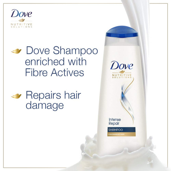 Dove Intense Repair Shampoo 175 ml, Repairs Dry and Damaged Hair, Strengthening Shampoo for Smooth & Strong Hair - Mild Daily Shampoo for Men & Women