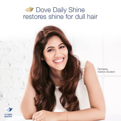 Dove Daily Shine Shampoo 340 ml, For Dry and Damaged Hair, Strengthening Shampoo Gives Smooth and Strong Hair - Mild Daily Shampoo for Men & Women