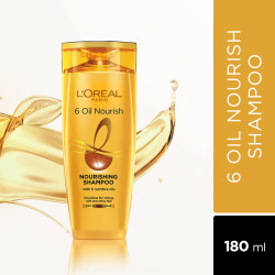 L'Oreal Paris Shampoo, Moisturising & Hydrating, For Dull, Dry & Lifeless Hair, 6 Oil Nourish, 180 ml