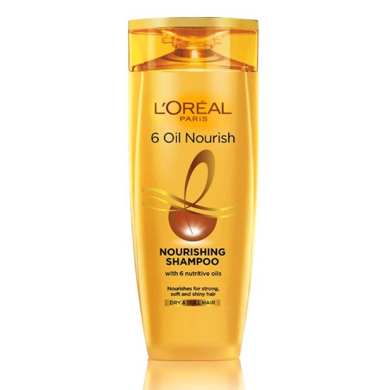 L'Oreal Paris Shampoo, Moisturising & Hydrating, For Dull, Dry & Lifeless Hair, 6 Oil Nourish, 180 ml