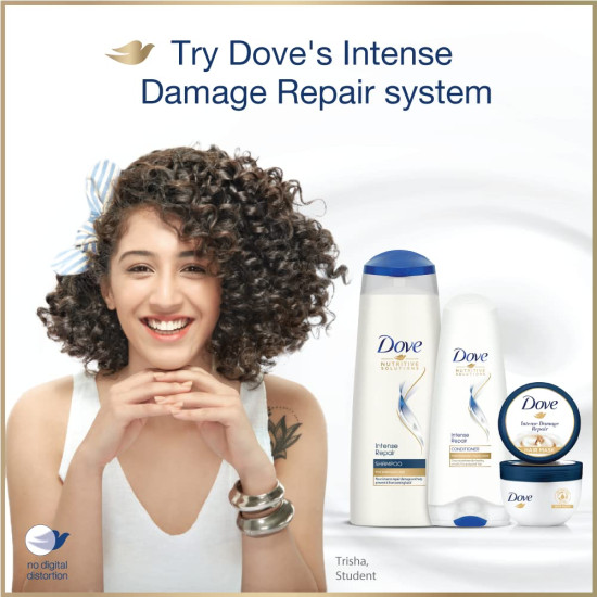 Dove Intense Repair Shampoo 340 ml, Repairs Dry and Damaged Hair, Strengthening Shampoo for Smooth & Strong Hair - Mild Daily Shampoo for Men & Women