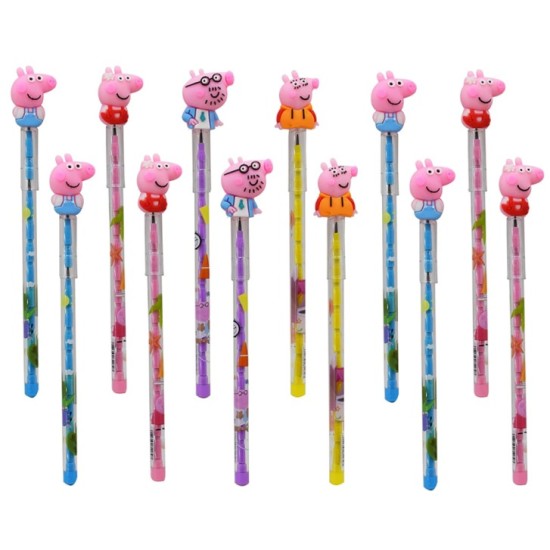 Peppa Pig Push Pencils Designer Lead Bullet Pencils Birthday Gift Return Gifts for Kids Silicone Unicorn Head Mechanical Pencils for Children Student Stationery - Pack of 12 Peppa Pig Push Pencils Designer Lead Bullet Pencils Birthday Gift Return Gifts for Kids Silicone Unicorn Head Mechanical Pencils for Children Student Stationery - Pack of 12