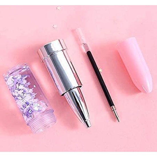 Lipstick Shape Ink Gel Pen with Glitter/Sparkle for Gift Stationery Children Supplies Birthday Return Gifts for Kids Set of 4