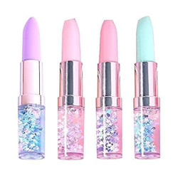 Lipstick Shape Ink Gel Pen with Glitter/Sparkle for Gift Stationery Children Supplies Birthday Return Gifts for Kids Set of 4