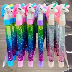 Unicorn Toy Water Glitter Gel Pen Beautiful Designer Pen Gel Pen Fancy Pen For Girls Best Gift for Kids Best Return Gift for Students Pack of 4