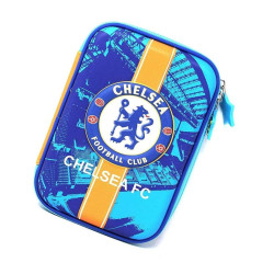 Chelsea FC Theme 3D Big Pencil Case School Stationery Large Capacity Pouch Multi Pocket Hard Pouch for Kids Football Club Geometry Box Birthday Gift Return Gift Pouch for Football Lover Kids