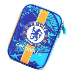 Chelsea FC Theme 3D Big Pencil Case School Stationery Large Capacity Pouch Multi Pocket Hard Pouch for Kids Football Club Geometry Box Birthday Gift Return Gift Pouch for Football Lover Kids