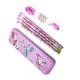 Unicorn Stationery Set | 1 PENCIL GRIP + 1 PENCIL CASE + 4 PENCIL + 1 ERASER and 1 SHARPNER