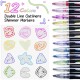 Double Line Outline Pens 12 Colors Self-Outline Metallic Marker Pens for Gifting Card Writing Birthday Greeting Scrap Booking DIY Art Crafts