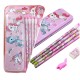 Unicorn Stationery Set | 1 PENCIL GRIP + 1 PENCIL CASE + 4 PENCIL + 1 ERASER and 1 SHARPNER