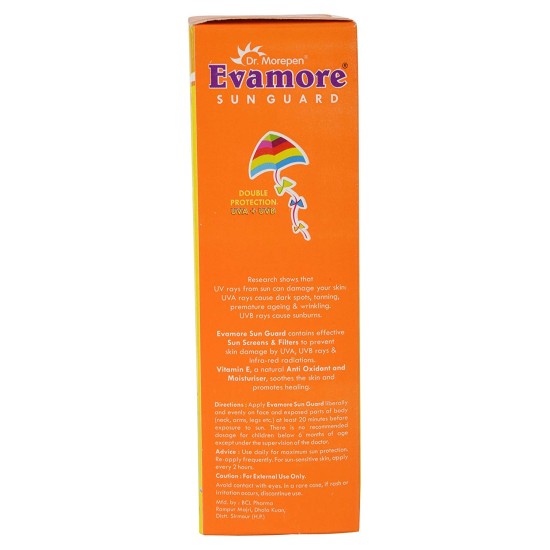 Evamore Sun Guard Sun Screen Lotion Enriched With Vitamin E 100ml | Sweat & Water Resistant | Non Greasy - Pack of 1