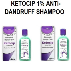Ketocip 1% Shampoo for Anti Dandruff and Fungal Infection - 100 ml (Pack of 2)