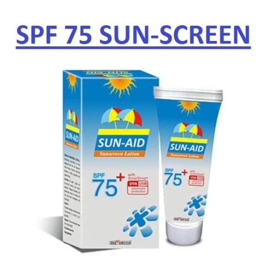 Sun Aid Zee Sunscreen Lotion SPF 75+ With UVA & UVB Protection - PACK OF 2