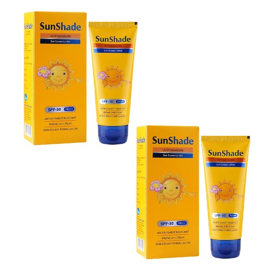 Sunshade Ultra Block Sunscreen Lotion with SPF 30 PA+++|UVA/UVB | Water Resistant |non-Greasy| Broad Spectrum| Blue Light Indoor & Outdoor Protection | for All Skin Types (50Ml Unisex) - PACK OF 2