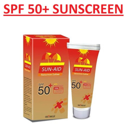 Sun-Aid Sunscreen Lotion SPF 50+ With UVA & UVB Protection 100g - Pack of 1