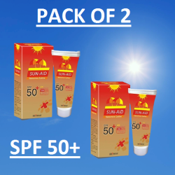 Sun-Aid Sunscreen Lotion SPF 50+ With UVA & UVB Protection 100g - Pack of 2