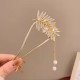 1-Pc Leaf Bridal Hair Comb Bride Wedding Hair Accessories Silver Headpiece Classic Korean Hair Stick Pins For Women And Girls