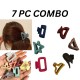 7 Pcs- Medium Small Matte Hair Claw Clips | Mini Clamps | Strong Hold NonSlip Clips for Thick & Thin Hair | Neutral Color | Durable Hair Accessories for Casual, Styling For Women & Girls