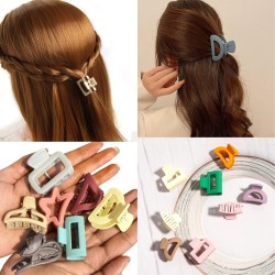 7 Pcs- Medium Small Matte Hair Claw Clips | Mini Clamps | Strong Hold NonSlip Clips for Thick & Thin Hair | Neutral Color | Durable Hair Accessories for Casual, Styling For Women & Girls