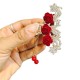 Rose with Faux Pearl Tassels Hair Claw Clips Alloy Elegant Hair Accessory for Women, High-End Grip Back-Head Hairpin Shinning High Ponytail Hair Jaw Clip For Women And Girl