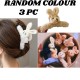 3-Pc RANDOM colour Large Hair Claw Clips Cute Fluffy Plush Bunny Hair Catch Barrette Jaw Clamp Strong Hold Half Bun Thick Thin Curly Hair Accessories For Women & Girls MAYIR CLIP/ JADAI CLIP/ JATTU CLIP/ HEIR CLAW/