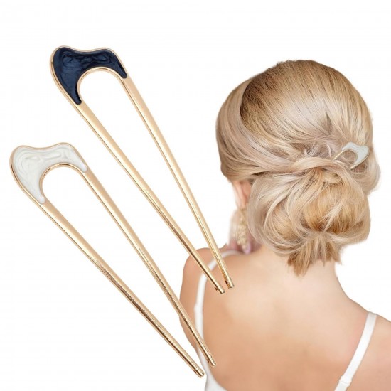 2-Pc Kidney Stick | Stylish Juda Bun Stick for hair bun | Metal U Shape Hair Stick| KONDAI KUCHI/ KOPPU PIN/ TURUBU PIN/ KOONTHAL KUCHI/ MUDI KUCHI