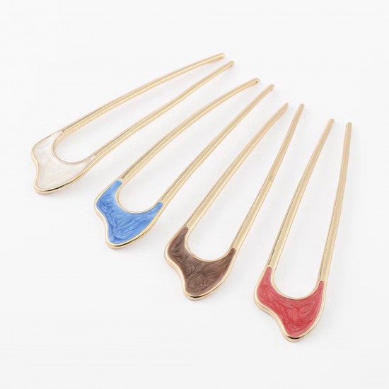 2-Pc Kidney Stick | Stylish Juda Bun Stick for hair bun | Metal U Shape Hair Stick| KONDAI KUCHI/ KOPPU PIN/ TURUBU PIN/ KOONTHAL KUCHI/ MUDI KUCHI