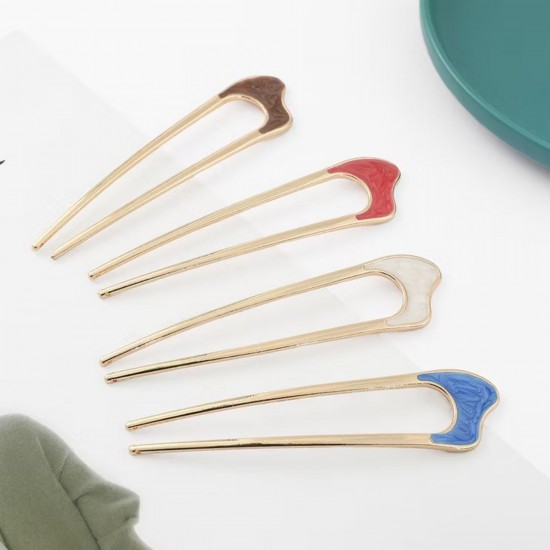 2-Pc Kidney Stick | Stylish Juda Bun Stick for hair bun | Metal U Shape Hair Stick| KONDAI KUCHI/ KOPPU PIN/ TURUBU PIN/ KOONTHAL KUCHI/ MUDI KUCHI