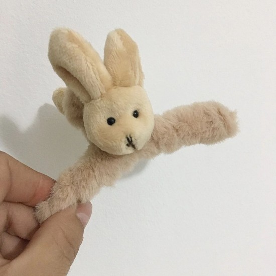 4-Pc RANDOM colour Large Hair Claw Clips Cute Fluffy Plush Bunny Hair Catch Barrette Jaw Clamp Strong Hold Half Bun Thick Thin Curly Hair Accessories For Women & Girls MAYIR CLIP/ JADAI CLIP/ JATTU CLIP/ HEIR CLAW/