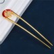 3-PC Random Colour Leaf shaped design with diamond inlays any hairstyle | Hair U Stick Prong Chopstick | KONDAI KUCHI/ KOPPU PIN/ TURUBU PIN/ KOONTHAL KUCHI