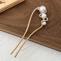 Moti Curly Sytlish Stick And Hairpin Orchid Traditional Hair Fork Hair Chopsticks Metal Hairpin KONDAI KUCHI/ KOPPU PIN/ TURUBU PIN/ KOONTHAL KUCHI/ MUDI KUCHI
