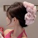 2-Pc RANDOM Large Chiffon Claw,Clip Hair Bow Large Size Clutcher Bow Hair Claw Clips for PVC Clip Thick Hair Organza Bow Clips Lace Flower Bow Clip Large Claw Clips French Barrettes Aesthetic Hair Accessories for Women Girls