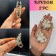 2-Pc Rhinestone Korean Golden Stone Small Metal Hair Clip/Hair Claw/Clutcher/Back pin for Wedding/Trending Hair Accessories for girls & Women MAYIR CLIP/ JADAI CLIP/ JATTU CLIP/ HEIR CLAW/ GOTTAMU