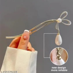 1-Pc Ribbon Stick Hairpin Traditional Hair Fork Hair Chopsticks Metal Hairpin KONDAI KUCHI/ KOPPU PIN/ TURUBU PIN/ KOONTHAL KUCHI