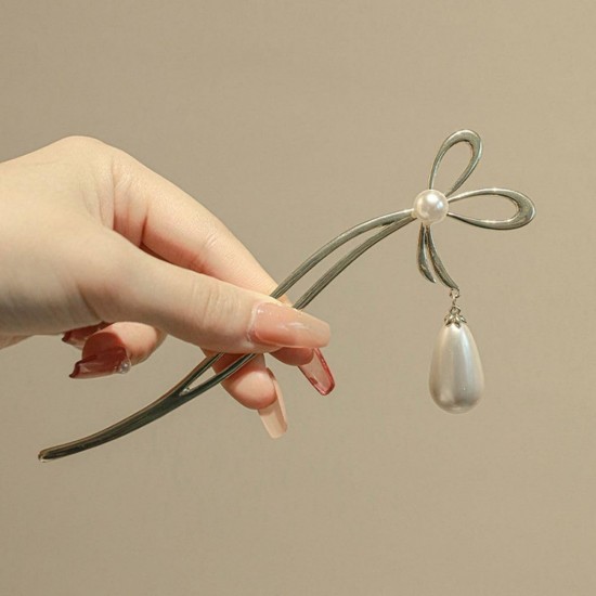 1-Pc Ribbon Stick Hairpin Traditional Hair Fork Hair Chopsticks Metal Hairpin KONDAI KUCHI/ KOPPU PIN/ TURUBU PIN/ KOONTHAL KUCHI