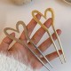 3-Pc RANDOM Colour Metal Heart Shaped Hair Sticks | French Hair Pin | Heart French Stick | French Stick | Hair U Shaped Hair Pins | Hair Fork Elegant Hair Accessories for Women and Girls