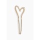 3-Pc RANDOM Colour Metal Heart Shaped Hair Sticks | French Hair Pin | Heart French Stick | French Stick | Hair U Shaped Hair Pins | Hair Fork Elegant Hair Accessories for Women and Girls