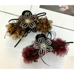 1-Pc RANDOM Colour Rhinestones Big Bow Hair Claw Clips Ractangle Flower Hair Barrette Nonslip Claw Clip Solid Color Hair Accessories for Women Girls