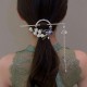 Pearl Pendent Floral Hair Tassel Bun Stick Juda Hair Bun Accessories for Women Girls