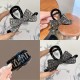 Elegant Crystle Rhinestone Bow Hair PVC Claw - Sparkling Vintage-Inspired Shark Clip Accessory for Stylish Updos, Black with Clear Gemstones, Perfect for Bridal or Formal Hairstyles, Elegant Hair Clip