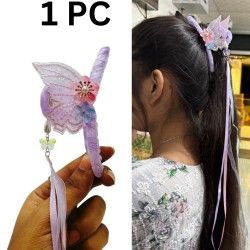 1-Pc BUTTERFLY Hair Claw Clips Clutcher With Long Tessal | MAYIR CLIP/ JADAI CLIP/ JATTU CLIP/ HEIR CLAW/ GOTTAMU/ HEIR KLIP/ KLIP/ BAALA KLIP/ KLACHAR/ KES PAKAD/ 