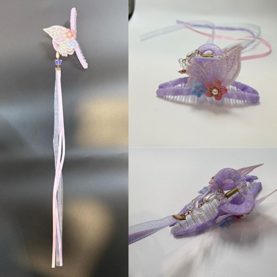 1-Pc BUTTERFLY Hair Claw Clips Clutcher With Long Tessal | MAYIR CLIP/ JADAI CLIP/ JATTU CLIP/ HEIR CLAW/ GOTTAMU/ HEIR KLIP/ KLIP/ BAALA KLIP/ KLACHAR/ KES PAKAD/ 