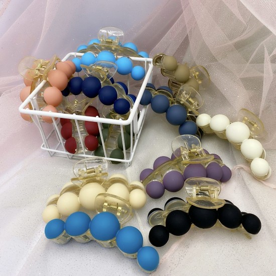 2-PC-RANDOM - Stylish Large Big Pearl Hair Claw Clips Long Hair Jaw Clips Clutches Barrettes Hair Accessories for Women and Girls