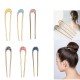 6 - PC coloured U shaped Metal Hair Stick, Antique U-shaped Stick, Everyday U-shaped Hair Bun stick | Hair accessories